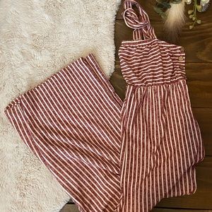 Striped Jumpsuit Sz M 🌿